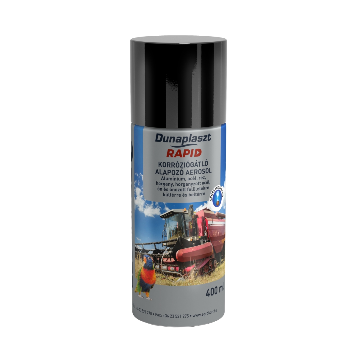 DUNAPLASZT RAPID KORRÓZIÓGÁTLÓ ALAPOZÓ ÉS ZOMÁNC VÖRÖS 800 MATT/AEROSOL 400 ML
